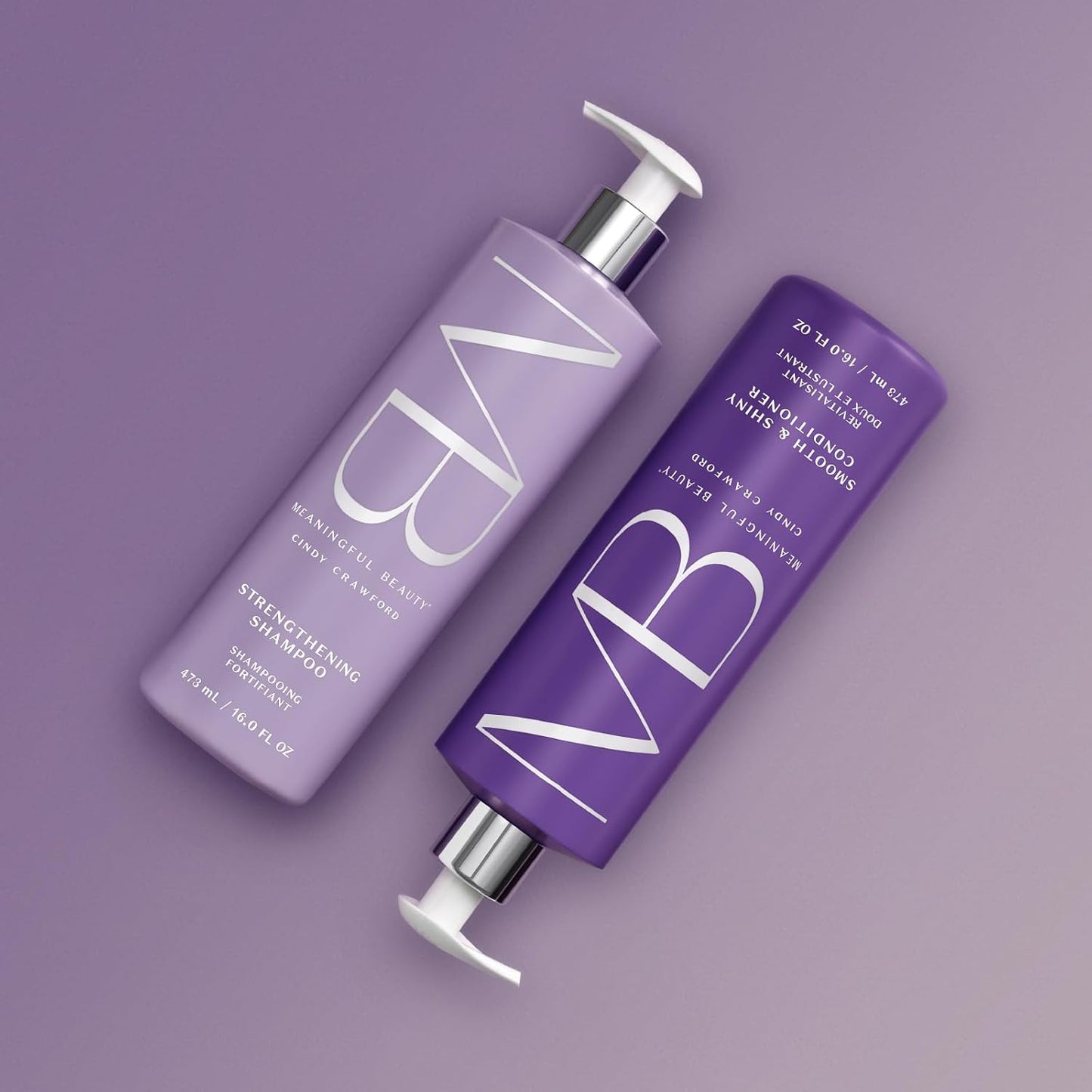 Meaningful Beauty Age-Proof Hair Care Starter Set, Strengthening Shampoo & Smooth and Shiny Conditioner Set, Plant Based Keratin Alternative, Restores Strength, Volume & Shine, Full Size, 16 Oz Each