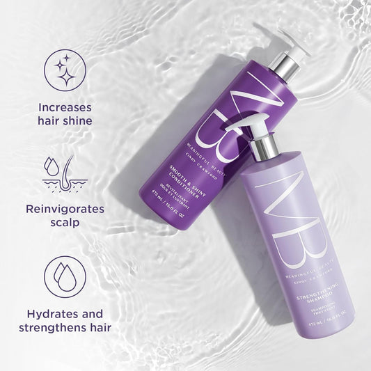 Meaningful Beauty Age-Proof Hair Care Starter Set, Strengthening Shampoo & Smooth and Shiny Conditioner Set, Plant Based Keratin Alternative, Restores Strength, Volume & Shine, Full Size, 16 Oz Each