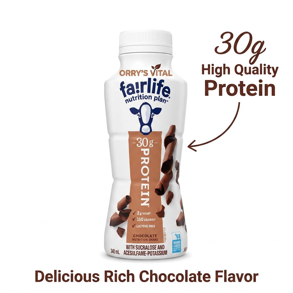 Nutrition Plan High Protein Chocolate Shake, 12 PACK. Orry's Vital
