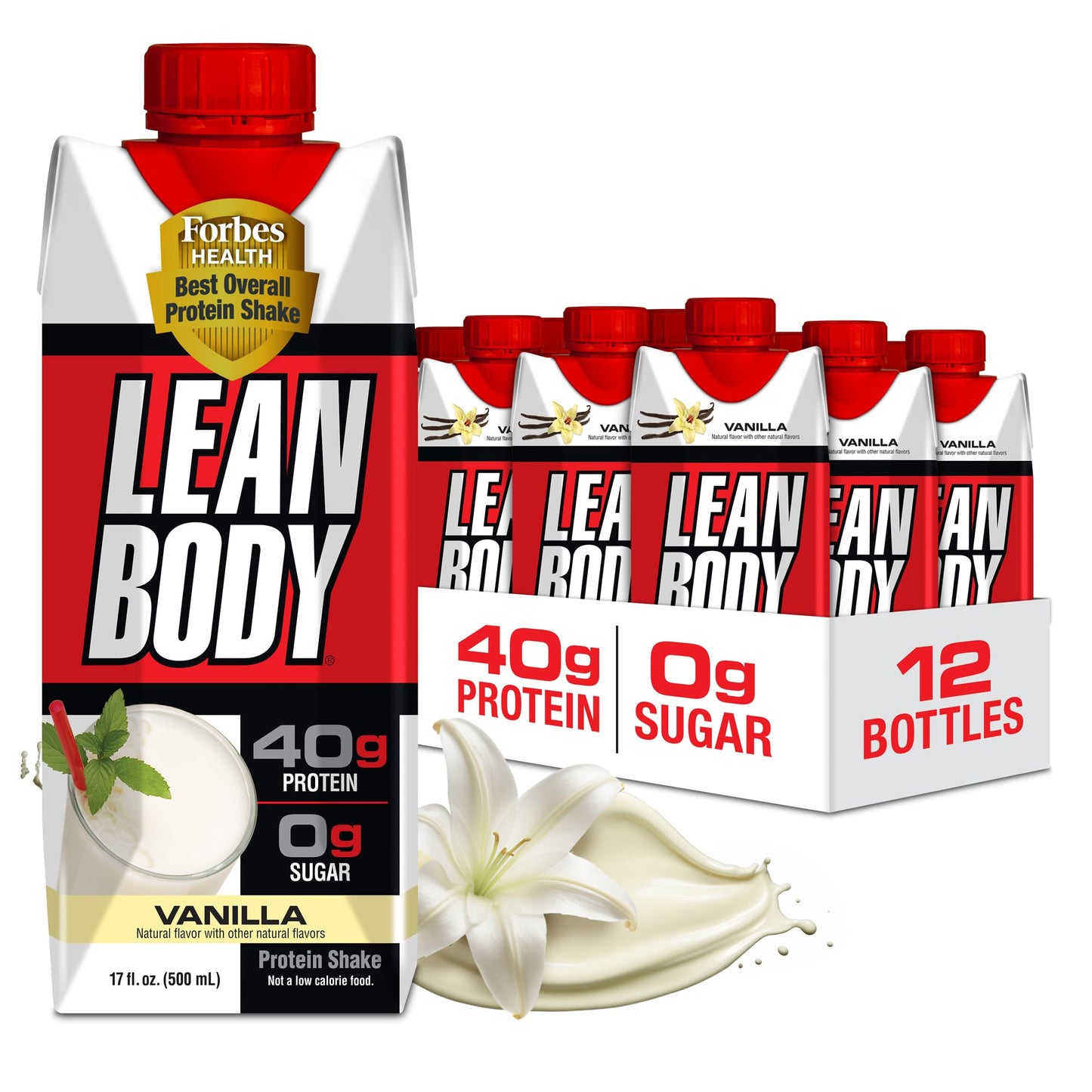 Lean Body Ready-to-Drink, Plant-Based Vegan Chocolate Protein Shake, 30g Protein, No Artificial Flavors, Sweeteners or Colors, Non GMO, Gluten Free, Premium Pea & Rice Blend (Pack of 12)