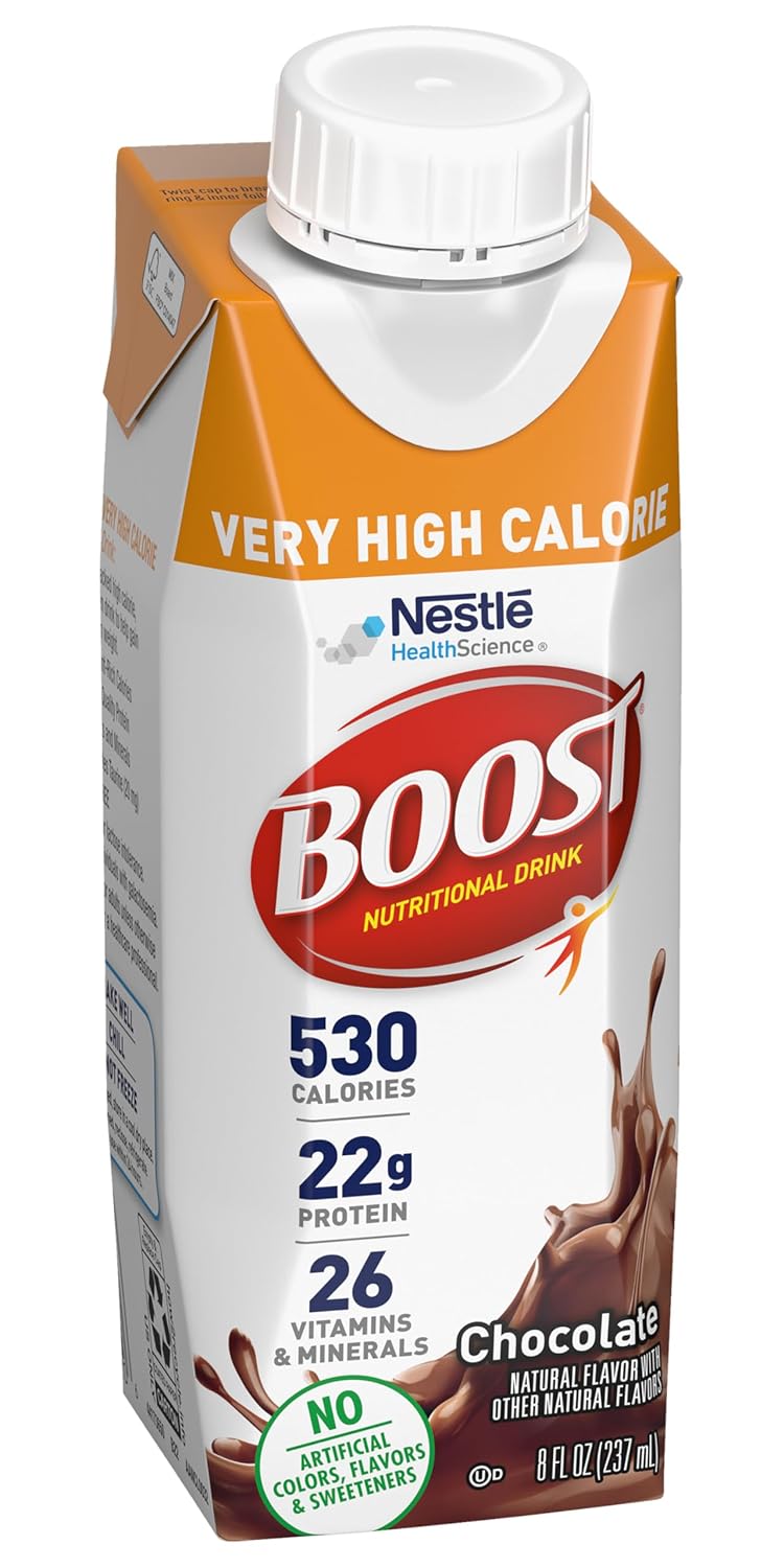 Boost Very High Calorie Nutritional Drink Duo, High Protein Nutrition Shake, Ready to Drink Nutrition Beverage, Balanced Nutritional Drink, Meal Replacement Shake, Creamy Strawberry and Chocolate, 4 Bottles Each, 8 Fluid Ounce (Variety Pack)