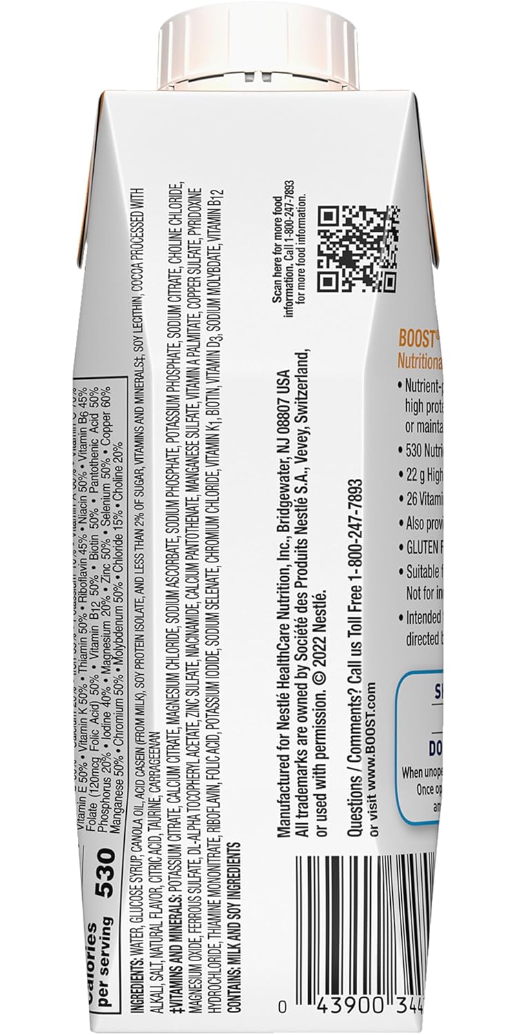Boost Very High Calorie Nutritional Drink Duo, High Protein Nutrition Shake, Ready to Drink Nutrition Beverage, Balanced Nutritional Drink, Meal Replacement Shake, Creamy Strawberry and Chocolate, 4 Bottles Each, 8 Fluid Ounce (Variety Pack)