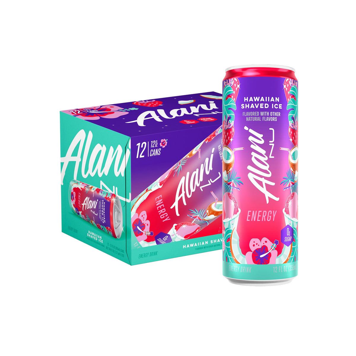 Alani Nu JUICY PEACH, Sugar Free, Low Calorie Energy Drinks, 200mg Caffeine, Biotin, B Vitamins, Zero Sugar, 10 Calories, 12 Fl Oz Cans, 24 Pack