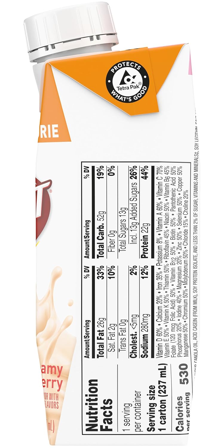 Boost Very High Calorie Nutritional Drink Duo, High Protein Nutrition Shake, Ready to Drink Nutrition Beverage, Balanced Nutritional Drink, Meal Replacement Shake, Creamy Strawberry and Chocolate, 4 Bottles Each, 8 Fluid Ounce (Variety Pack)