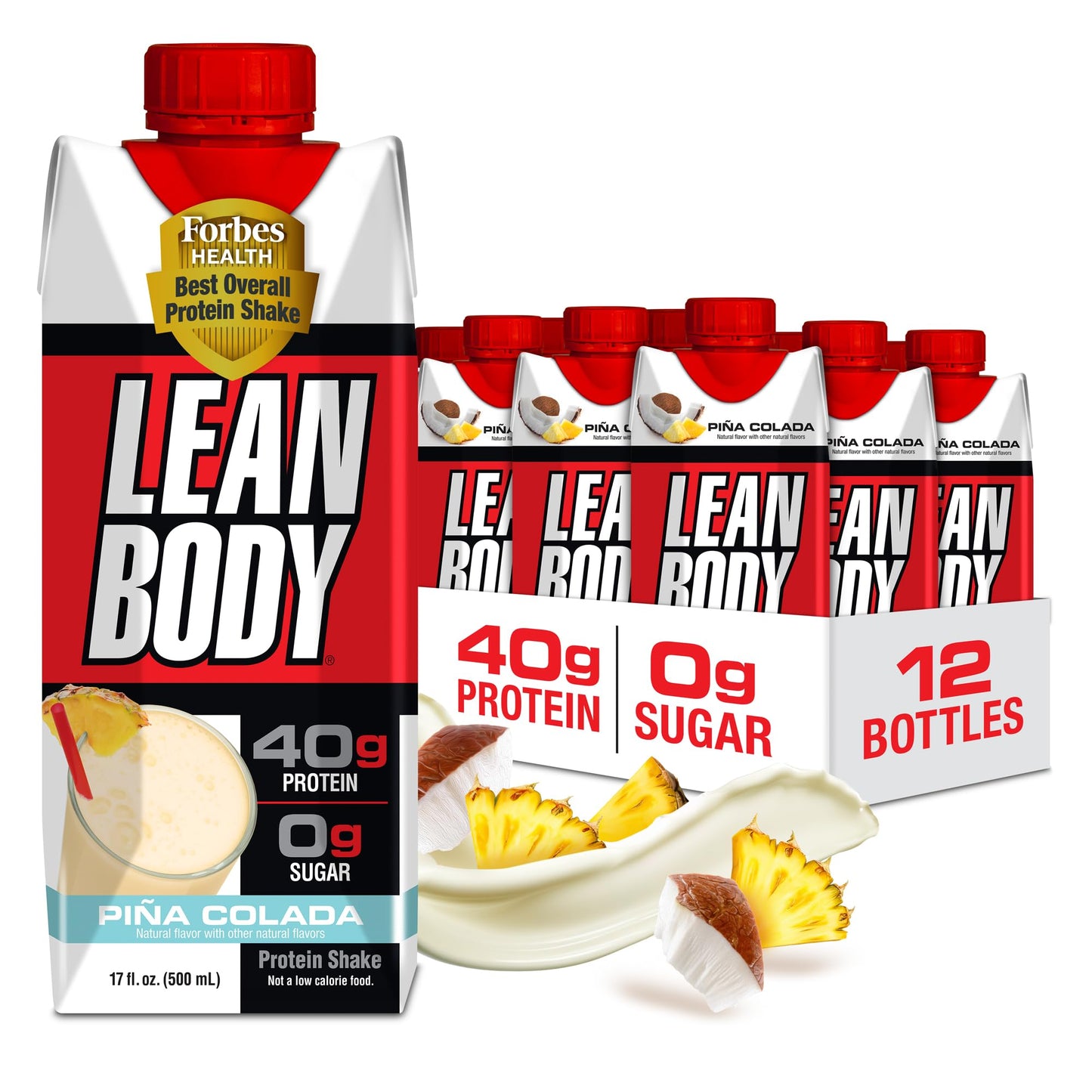 Lean Body Ready-to-Drink, Plant-Based Vegan Chocolate Protein Shake, 30g Protein, No Artificial Flavors, Sweeteners or Colors, Non GMO, Gluten Free, Premium Pea & Rice Blend (Pack of 12)