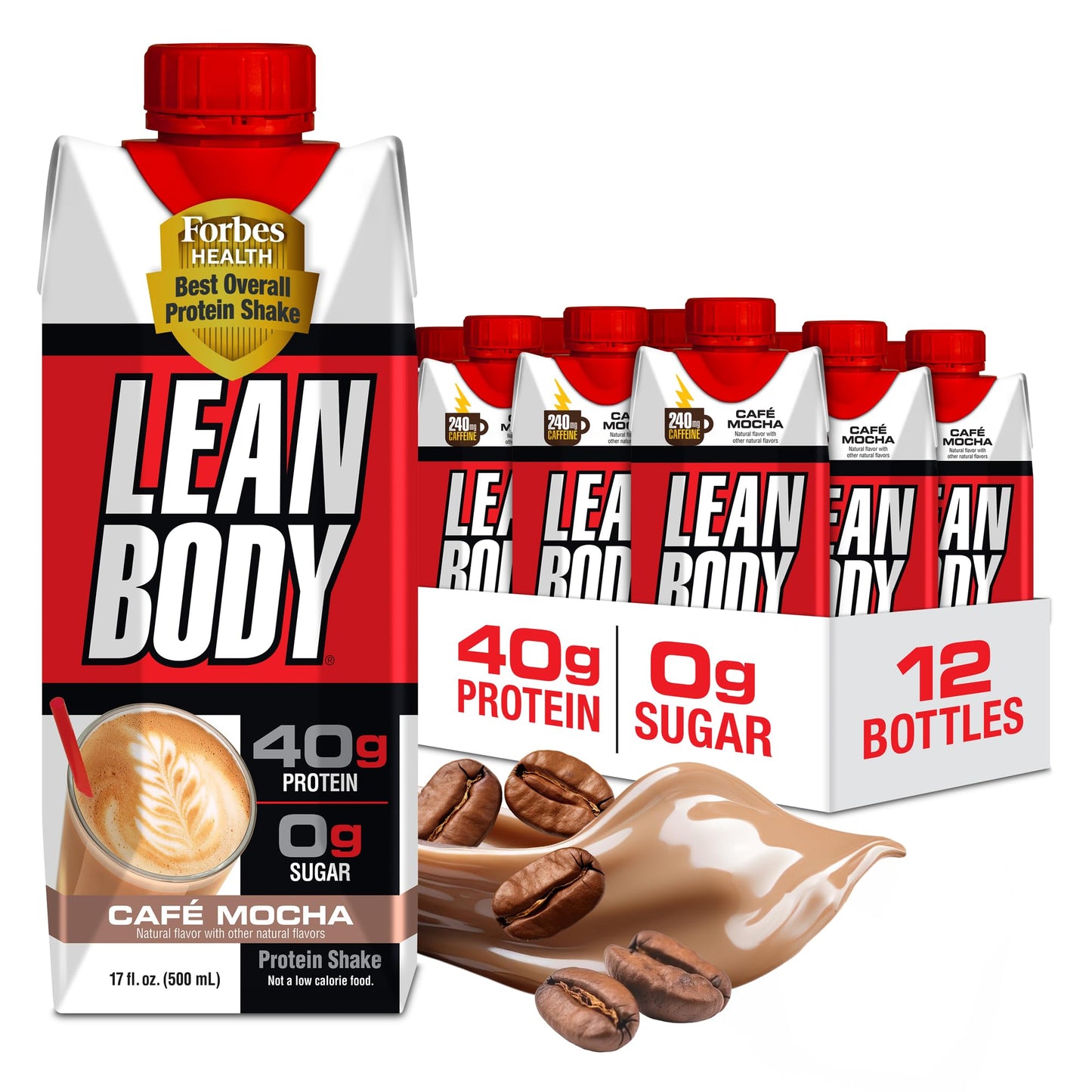 Lean Body Ready-to-Drink, Plant-Based Vegan Chocolate Protein Shake, 30g Protein, No Artificial Flavors, Sweeteners or Colors, Non GMO, Gluten Free, Premium Pea & Rice Blend (Pack of 12)