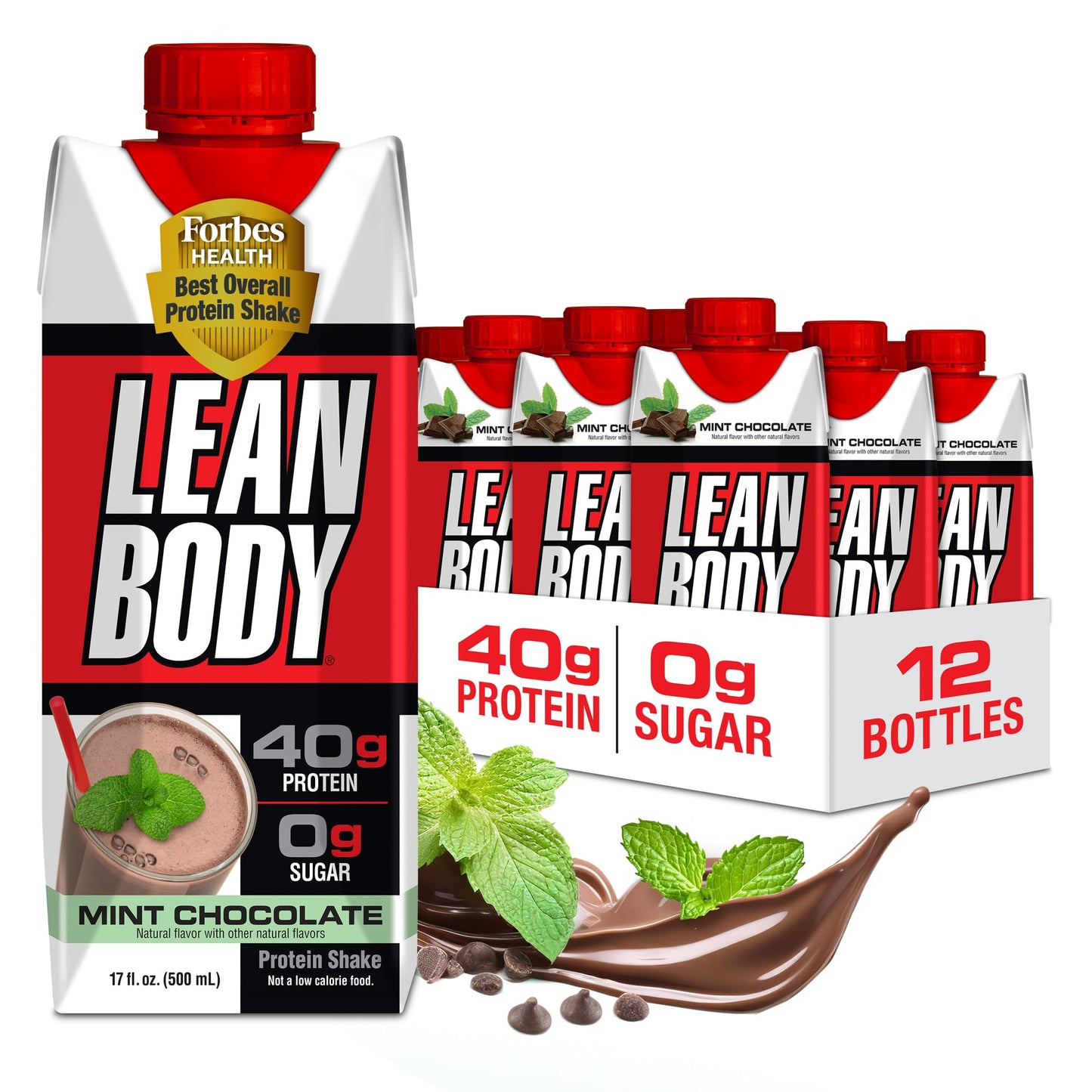 Lean Body Ready-to-Drink, Plant-Based Vegan Chocolate Protein Shake, 30g Protein, No Artificial Flavors, Sweeteners or Colors, Non GMO, Gluten Free, Premium Pea & Rice Blend (Pack of 12)