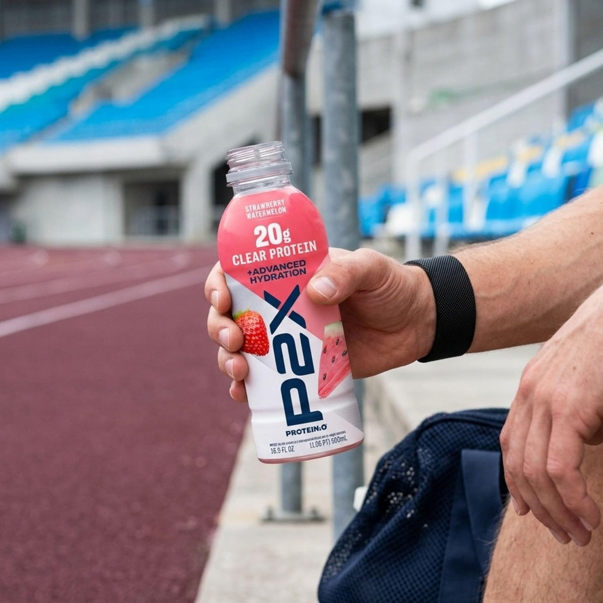 Protein2o P2X Advanced Hydration 20g Clear Protein Drink, 710mg of Electrolytes, 0g of Sugar - Post-Workout Recovery - 16.9 Fl Oz - 12 Count Strawberry Watermelon
