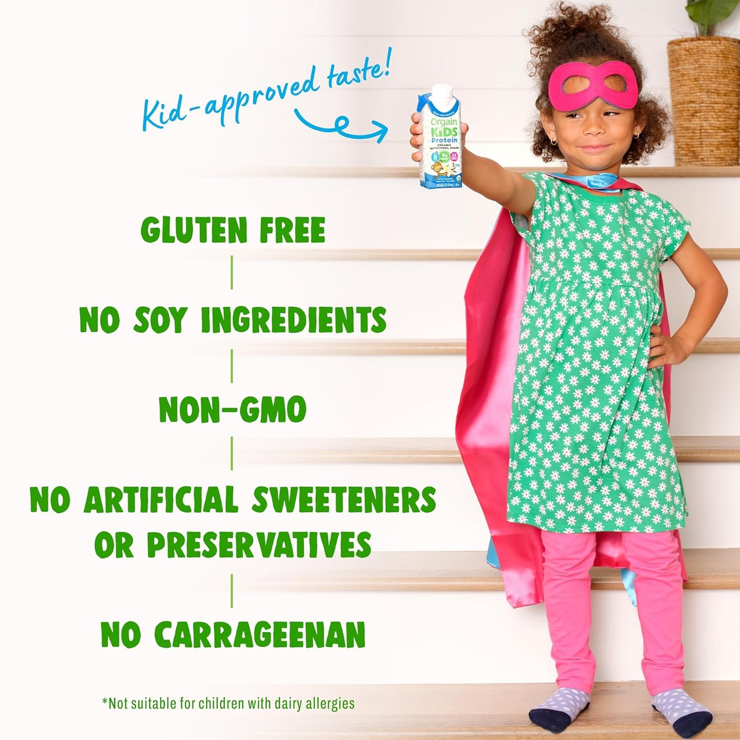 Orgain Organic Kids Nutritional Dairy Protein Shakes Bundle, Chocolate + Vanilla, 8g Protein, 3g Fiber, 22 Vitamins & Minerals, No Soy Ingredients, Gluten Free, Non‑GMO, 8.25 fl oz, Pack of 24