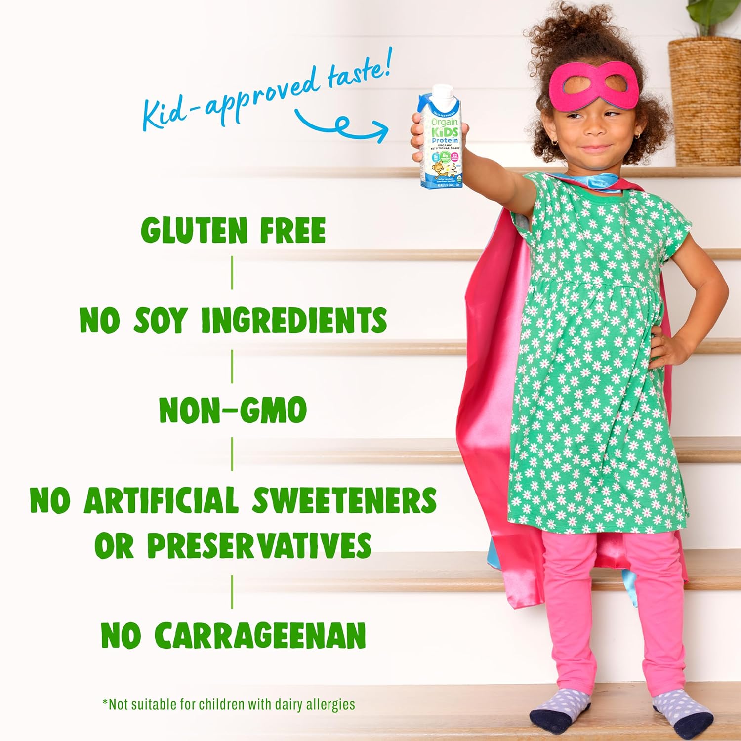 Orgain Organic Kids Nutritional Dairy Protein Shakes Bundle, Chocolate + Vanilla, 8g Protein, 3g Fiber, 22 Vitamins & Minerals, No Soy Ingredients, Gluten Free, Non‑GMO, 8.25 fl oz, Pack of 24