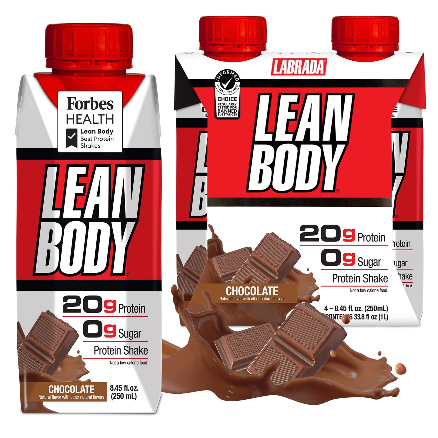 Lean Body Ready-to-Drink, Plant-Based Vegan Chocolate Protein Shake, 30g Protein, No Artificial Flavors, Sweeteners or Colors, Non GMO, Gluten Free, Premium Pea & Rice Blend (Pack of 12)